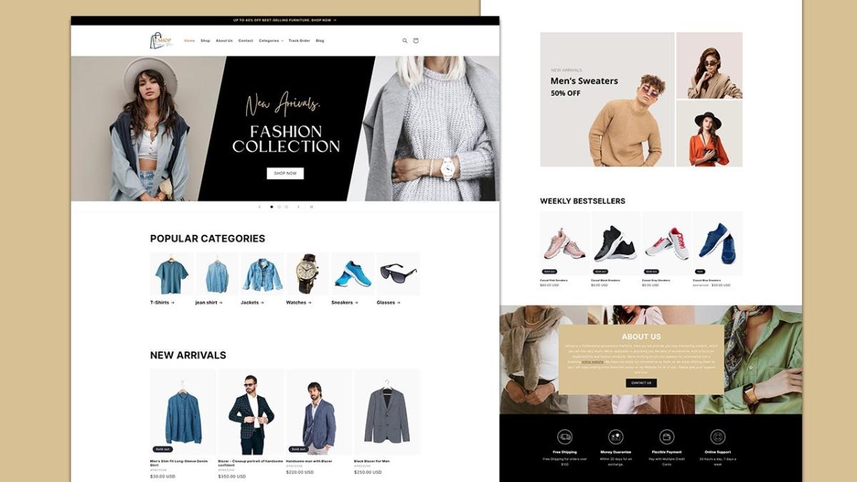 I will rebuild, design Shopify website rebrand customize Shopify dropshipping store