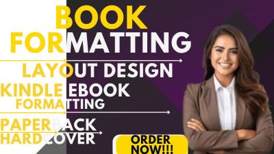 Do Amazon KDP Kindle Book Formatting, Layout Design, Hard Cover, and Publishing