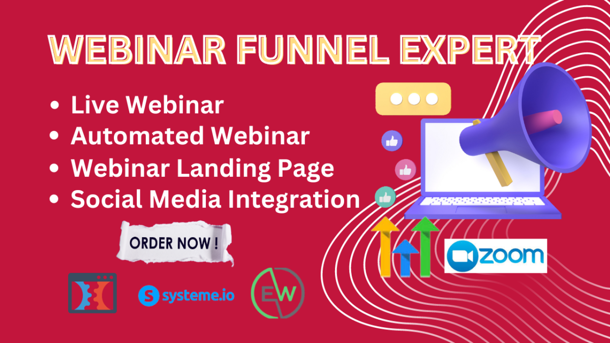 I will setup webinar funnel using clickfunnels, everwebinar