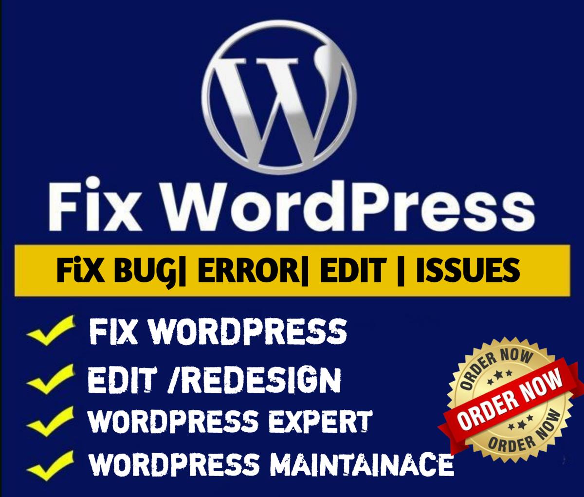 Fix WordPress Edit Redesign WordPress Maintainance Blog WordPress Expert