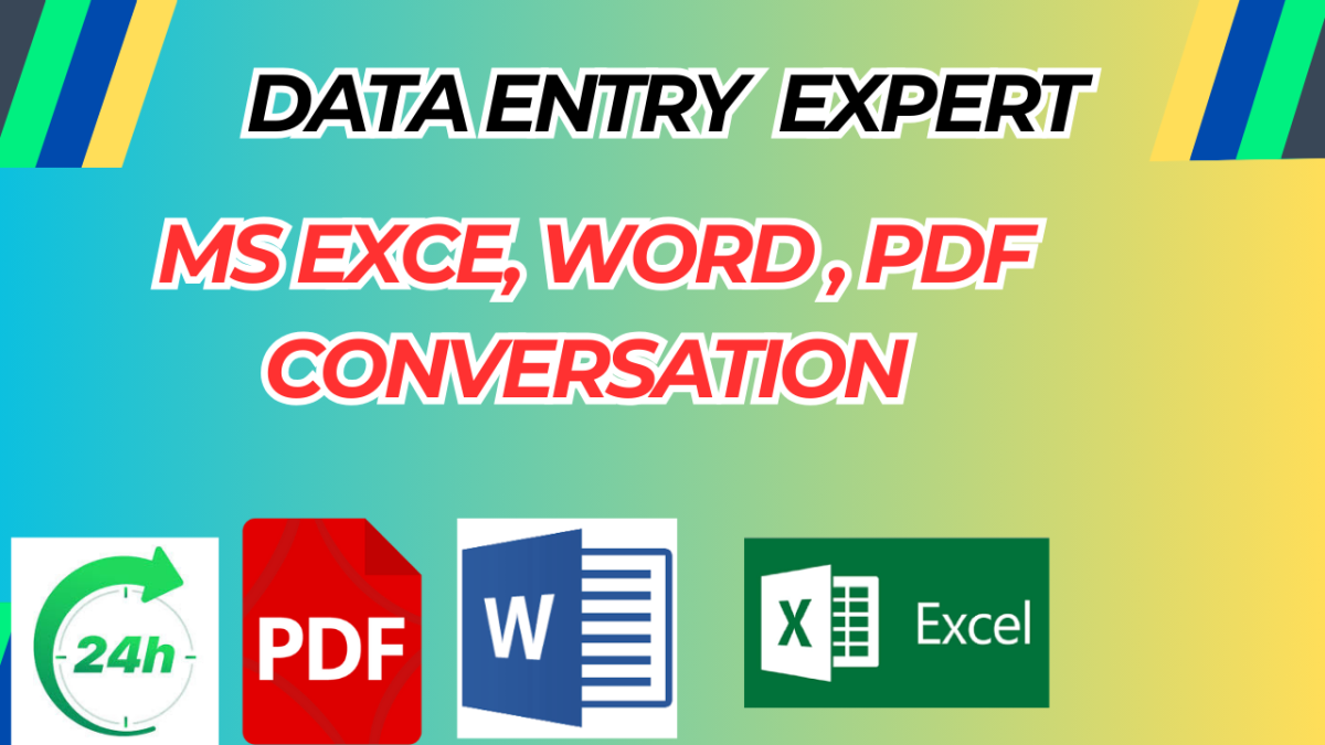 Data Entry, Copy Paste, Excel Data Entry, Excel to PDF One Day