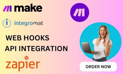 I will create automated workflows with Make Com, Zapier Integromat