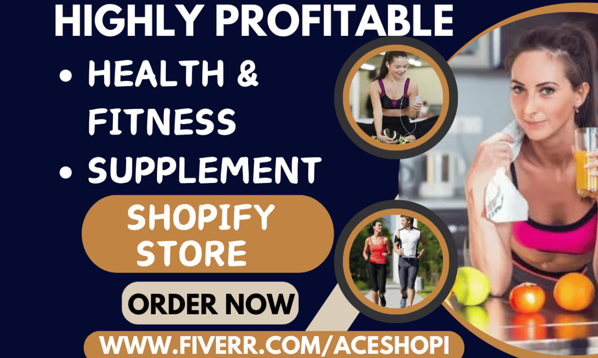 I will design brand health and fitness shopify supplement store health product website