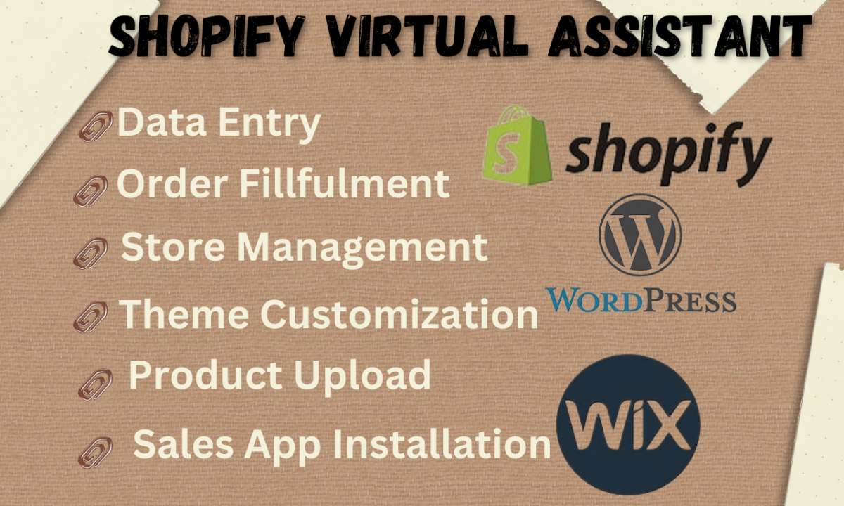 I will be your shopify virtual assistant shopify store marketing manager