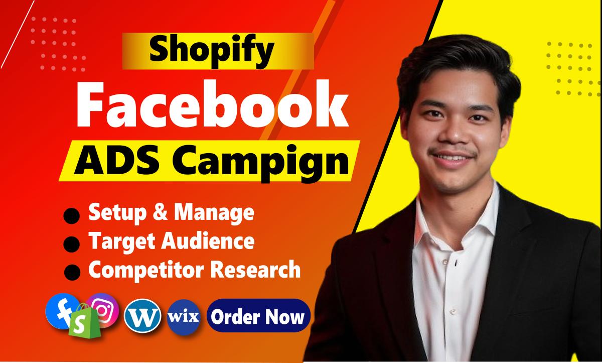 I will setup Shopify Facebook Ads Campaign, Meta Ads, FB Advertising, Instagram Ads