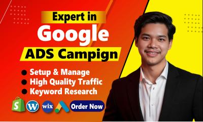 I will setup google ads adwords shopping ads performance max campaign