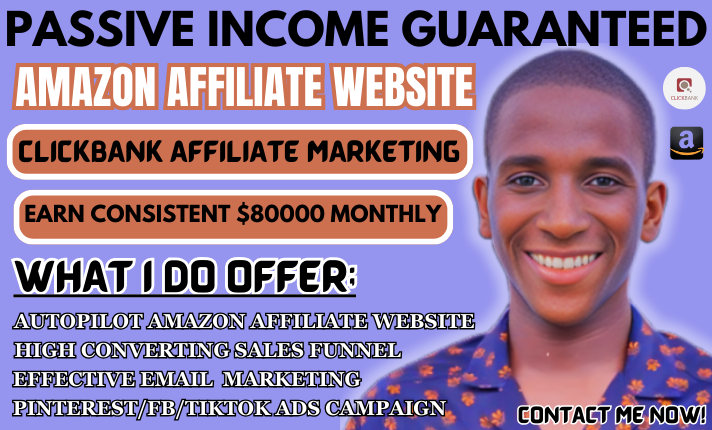 I will build autopilot Amazon affiliate website and Clickbank affiliate marketing