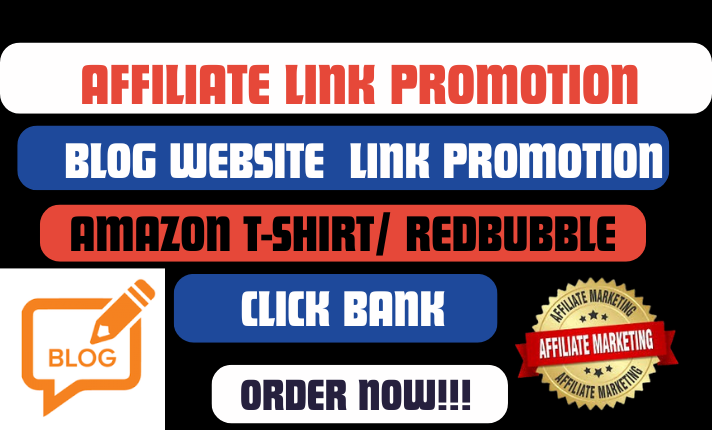 I will promote affiliate marketing, amazon tshirt, redbubble, mlm marketing clickbank