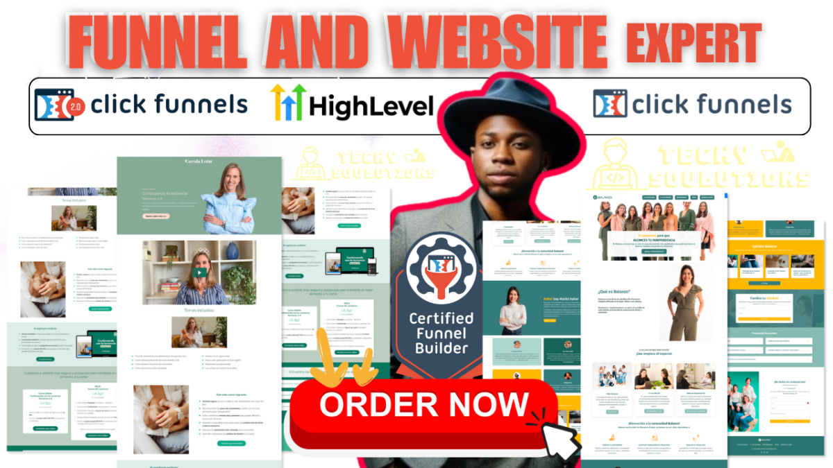 I will design expert Clickfunnels, GoHighLevel sales funnel website, landing page click