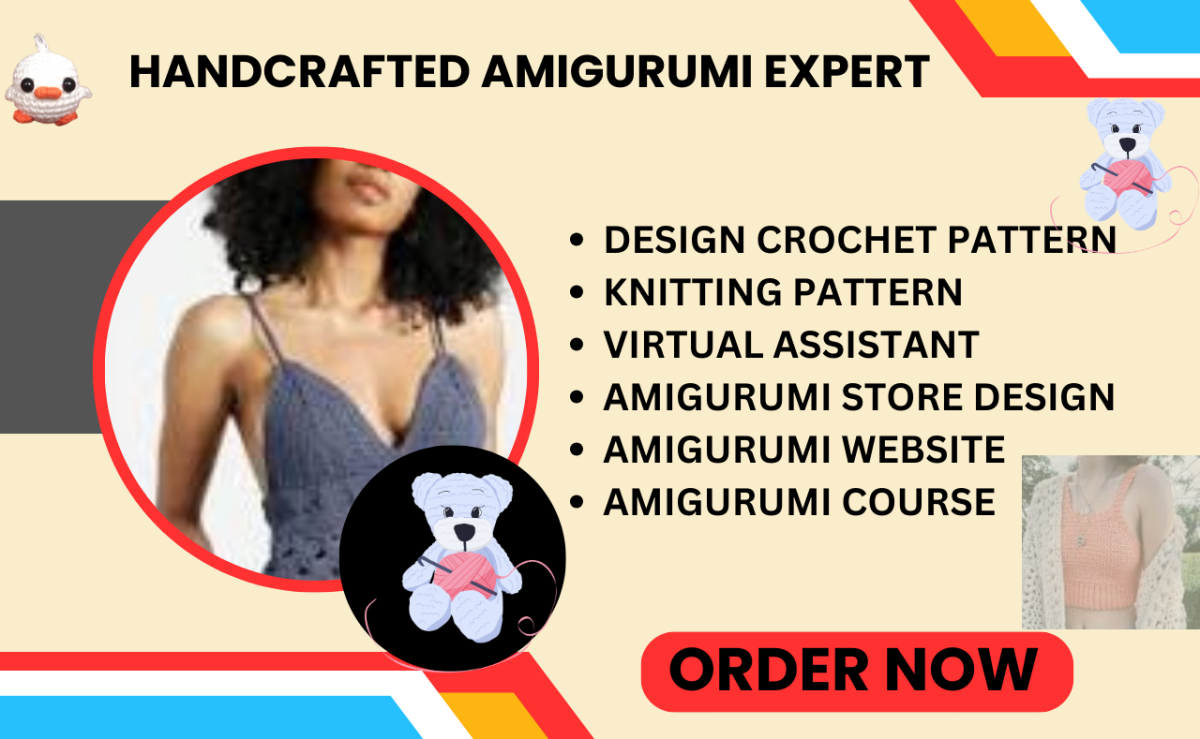 I will write a custom easy to follow amigurumi crochet pattern with detailed pictures