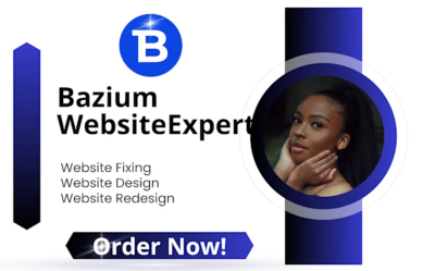 I will do bazium website design, bazium website redesign, bazium website fixing