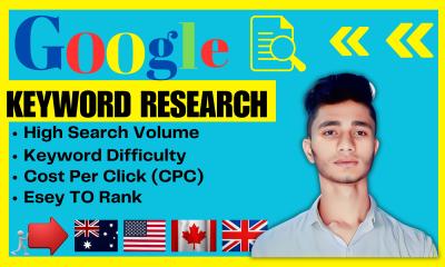 “I will do best profitable SEO keyword research rank on google”