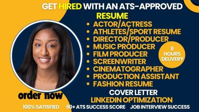 I will write entertainment, media, actor, actress, and music resume and cover letter