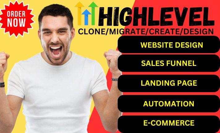 I will clone migrate create design gohighlevel website sales funnel landing page