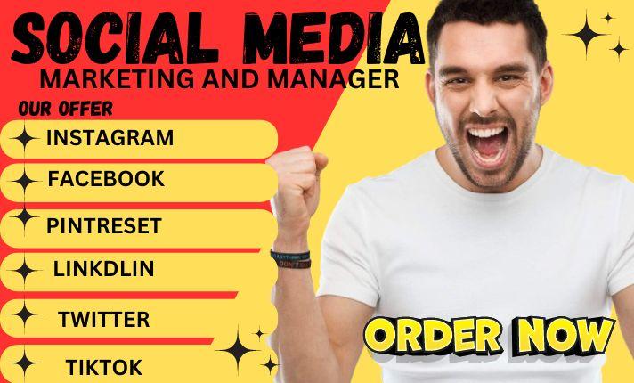 I will be your social media marketing manager content creator organic growth