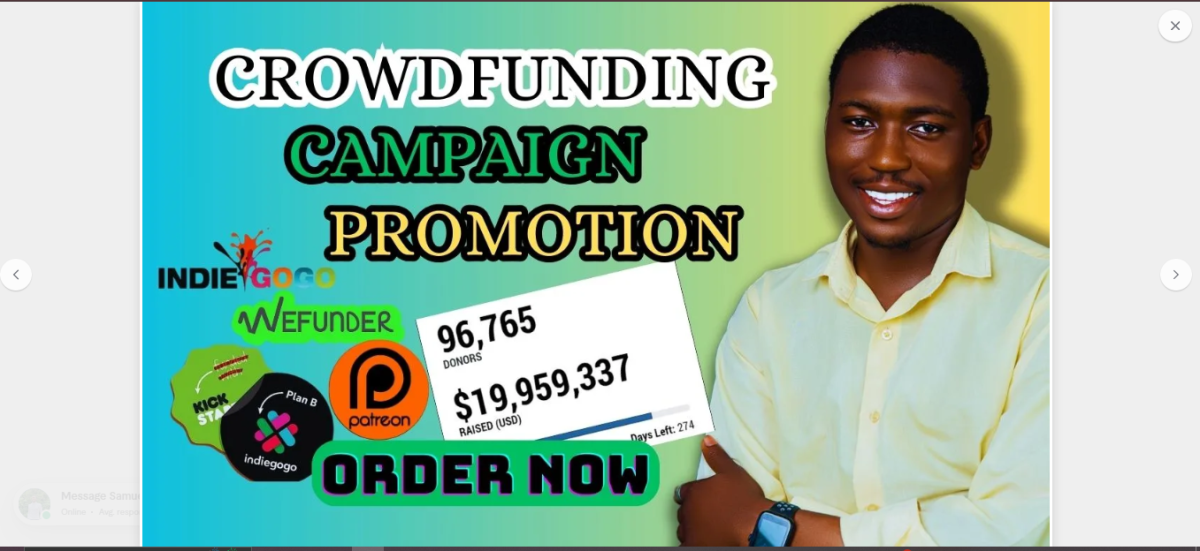 I will virally promote your crowdfunding campaign to over 50k backers