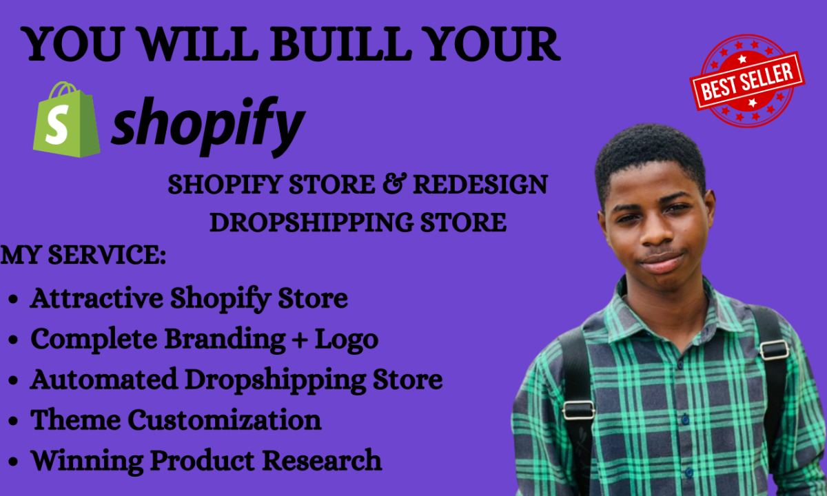 I will design and develop your shopify store or dropshipping site