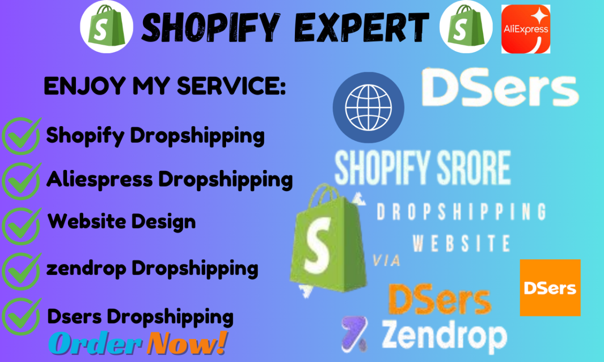 I will do Shopify dropshipping store design via ZenDrop Dsers Alexpress CJ Dropshipping