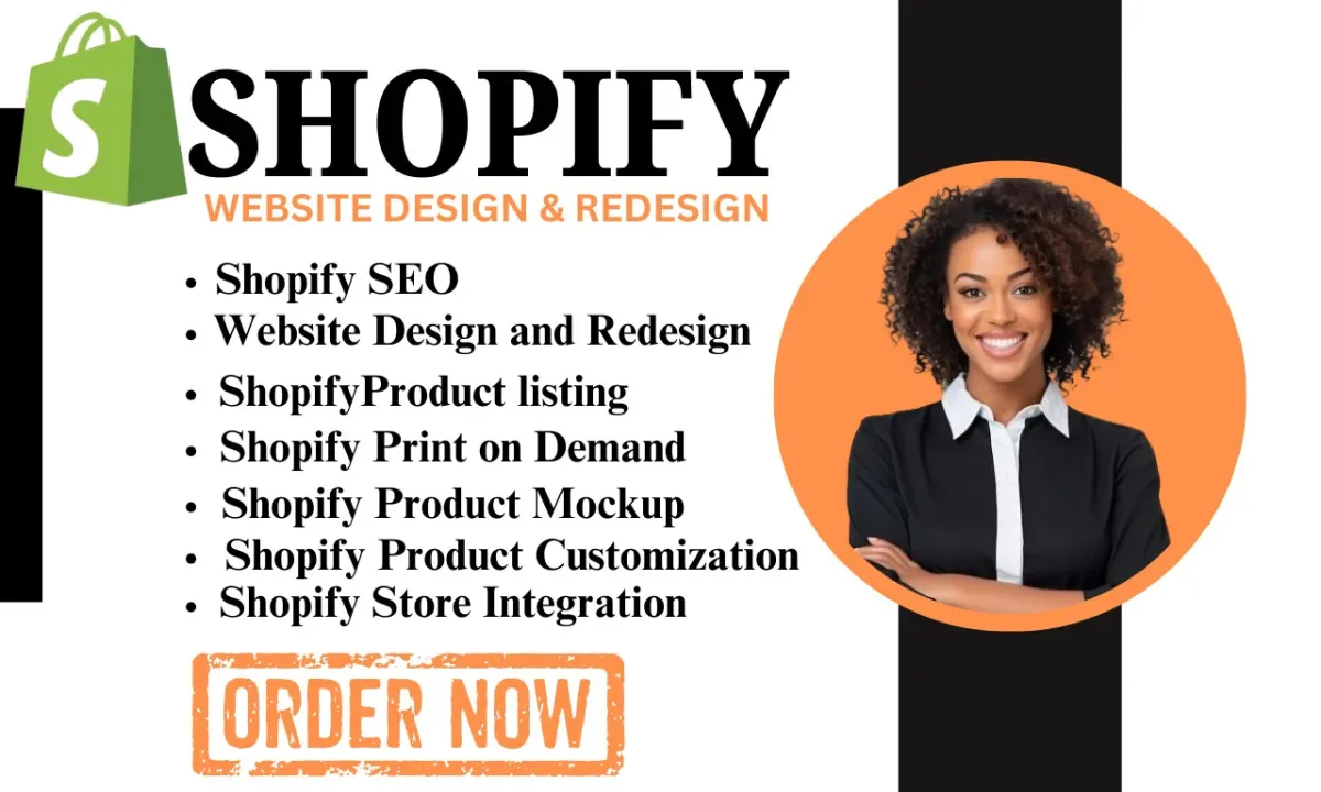 I will design and redesign Shopify store, upload products, and set up dropshipping for you