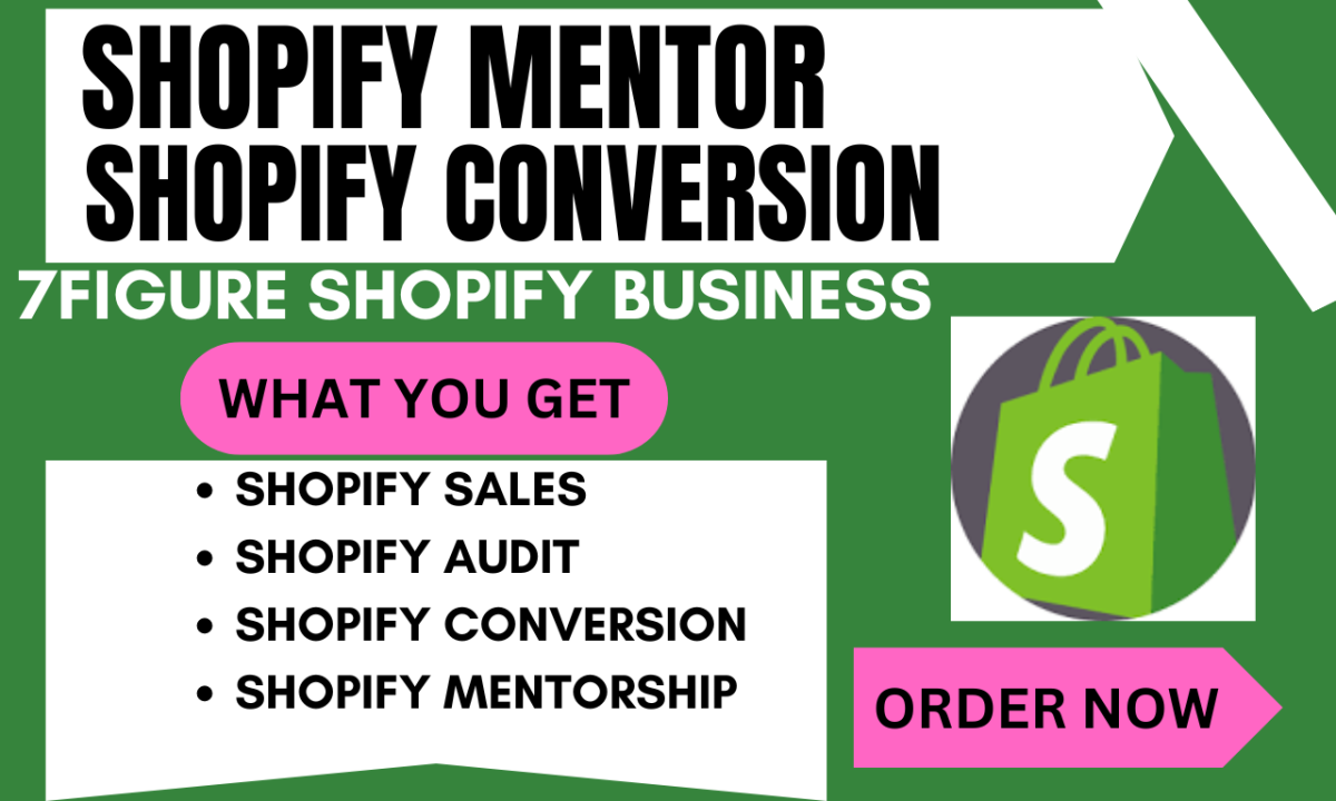 I will be your expert shopify mentor and specializing in marketing