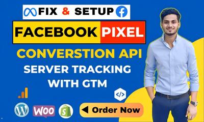 I will fix setup meta ads facebook pixel shopify conversion API, ga4 ecommerce tracking