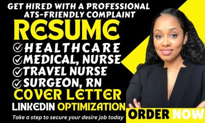 I will write medical, healthcare, mental health, rn, biotech, doctor and surgeon resume