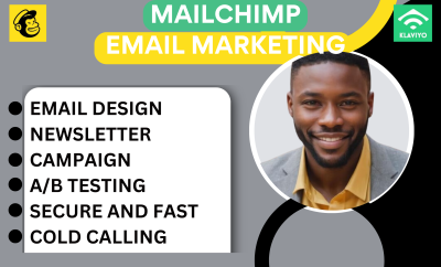 I will professional email design, newsletter run campaign using Mailchimp and Klaviyo