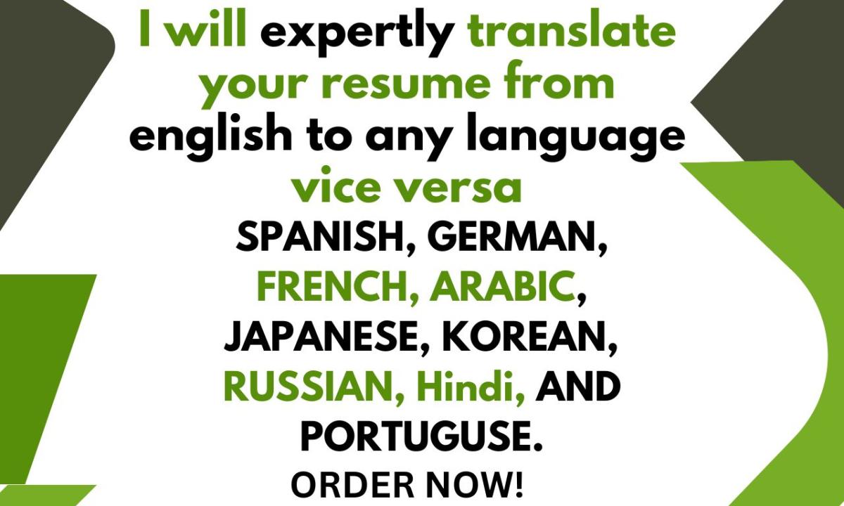 I will translate english to any language vice versa