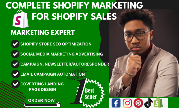 I will do shopify marketing, shopify ads to boost shopify sales, shopify promotion