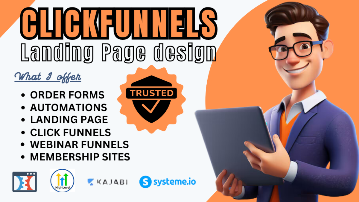 I will create clickfunnels sales funnels landing page