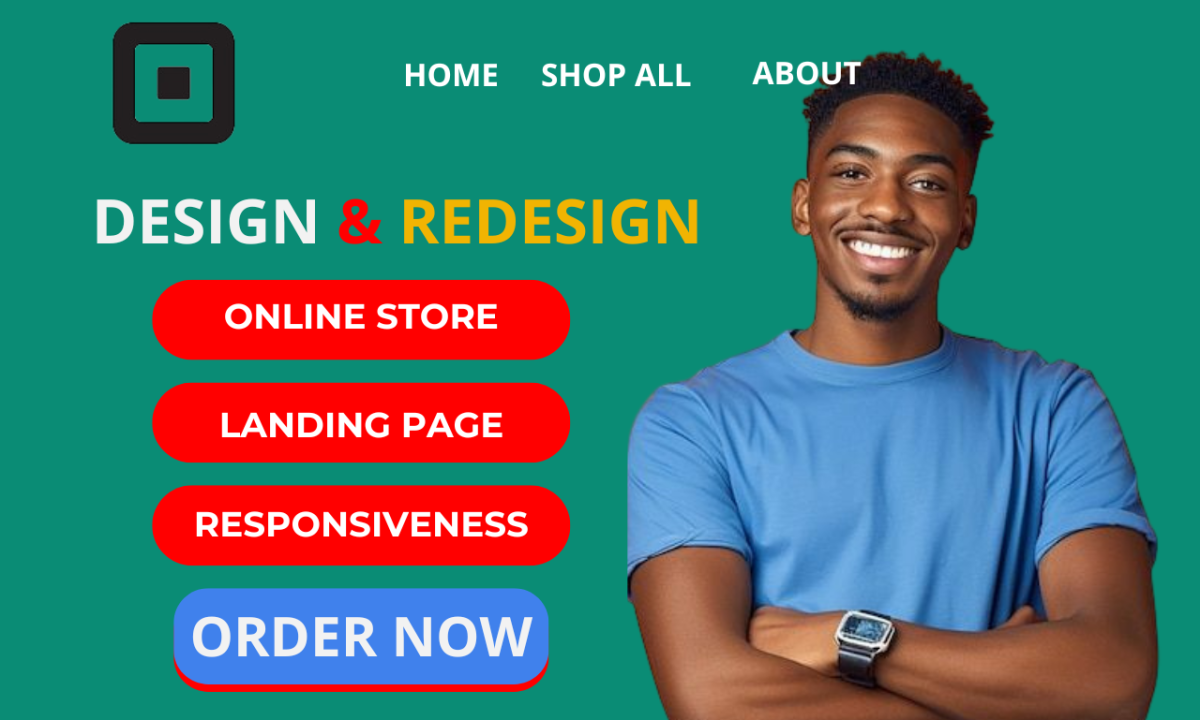 I will square redesign square website design square online store