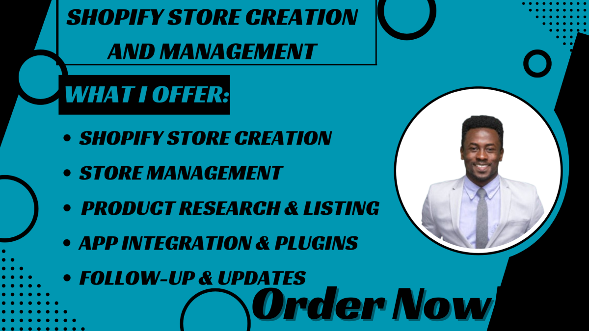 I will do shopify store creation, customization and marketing