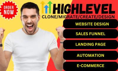 I will clone migrate create design gohighlevel website sales funnel landing page