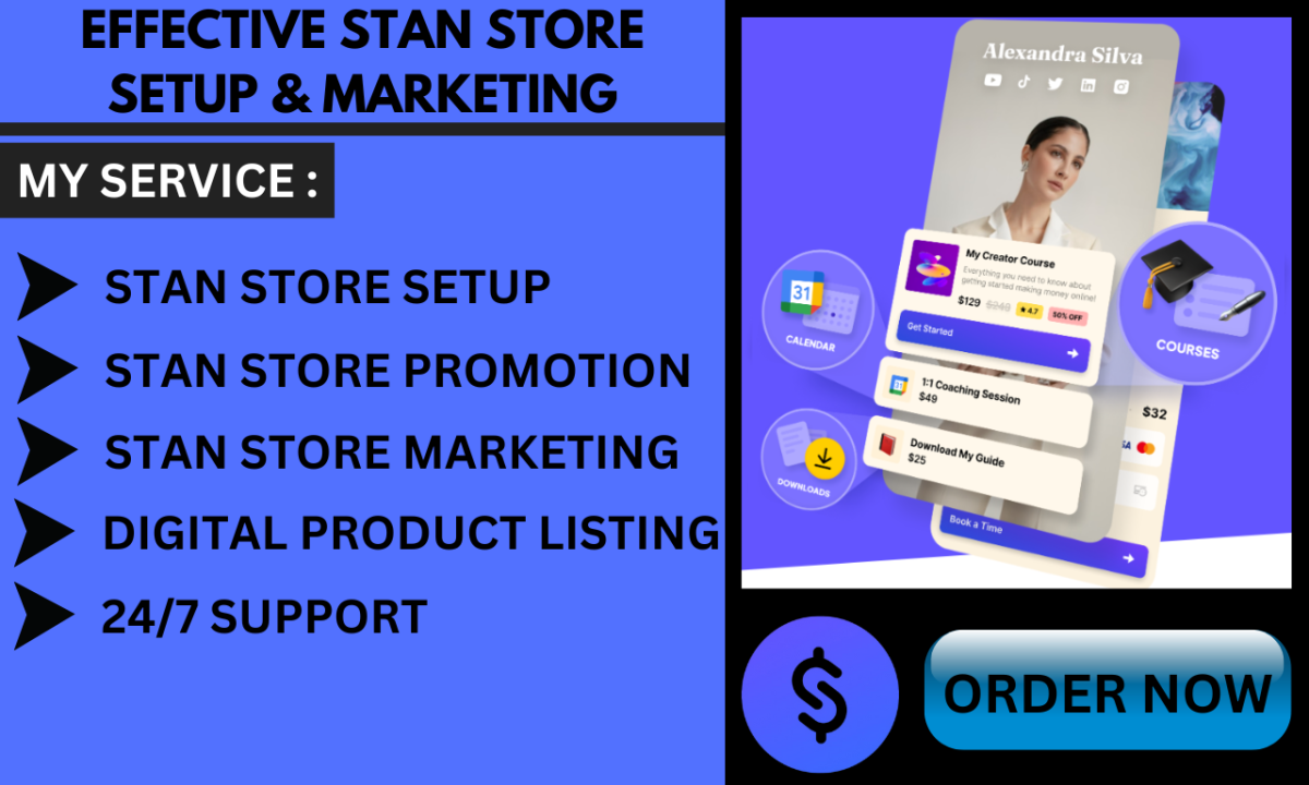 I will set up stan store digital products & do stan store marketing