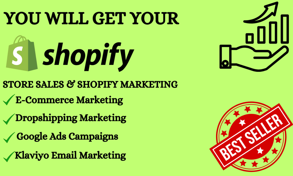 Ich werde Shopify-Verkäufe, Shopify-Marketing und Shopify-Manager machen