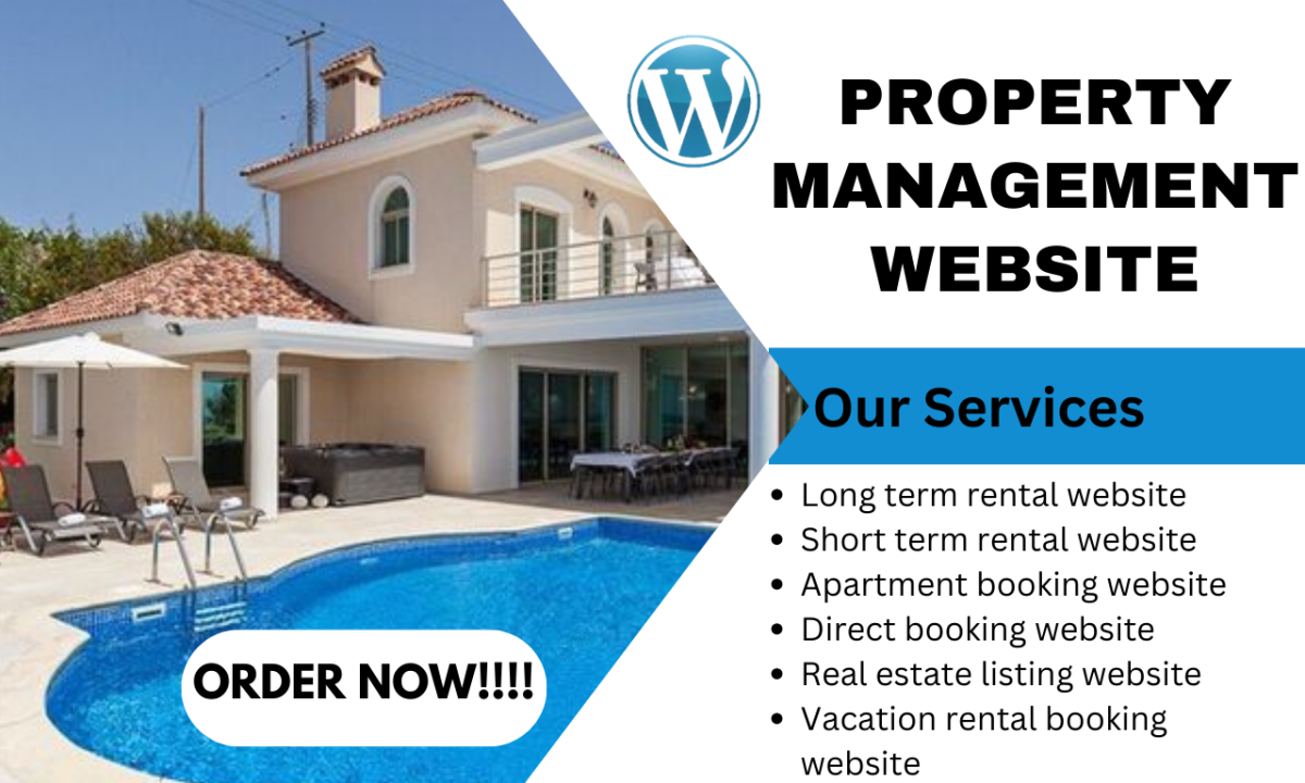 I will design, redesign property management, real estate website, vacation rental website