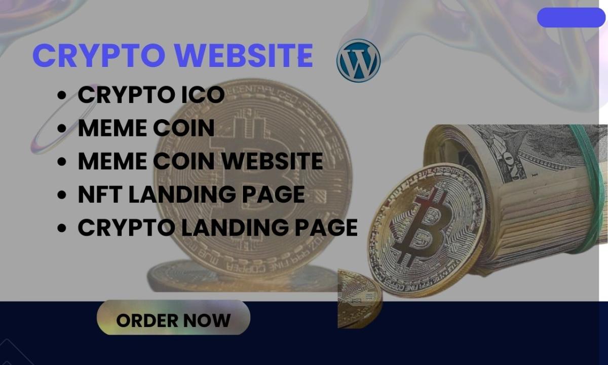 I will design a crypto website, meme coin, NFT landing page, and meme coin website