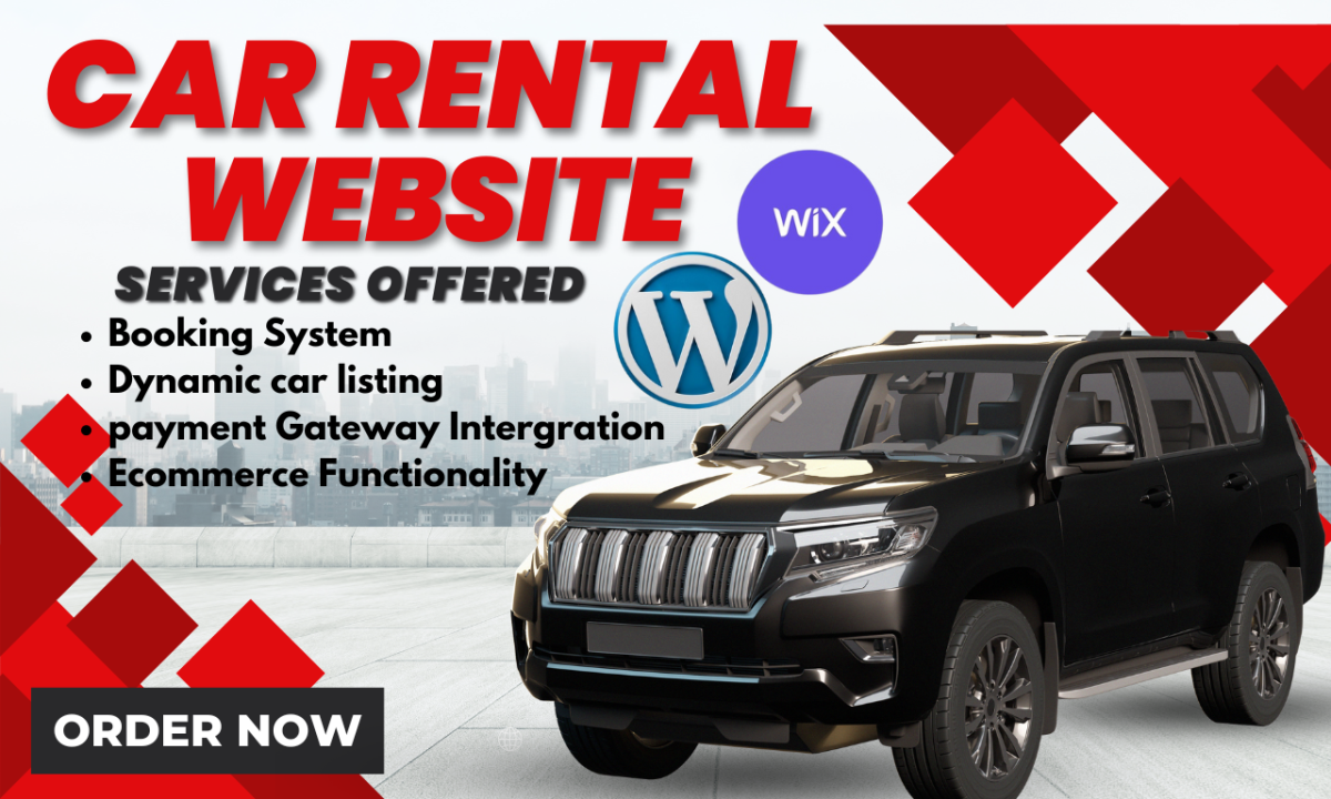 I will build professional car rental website, car detailing website