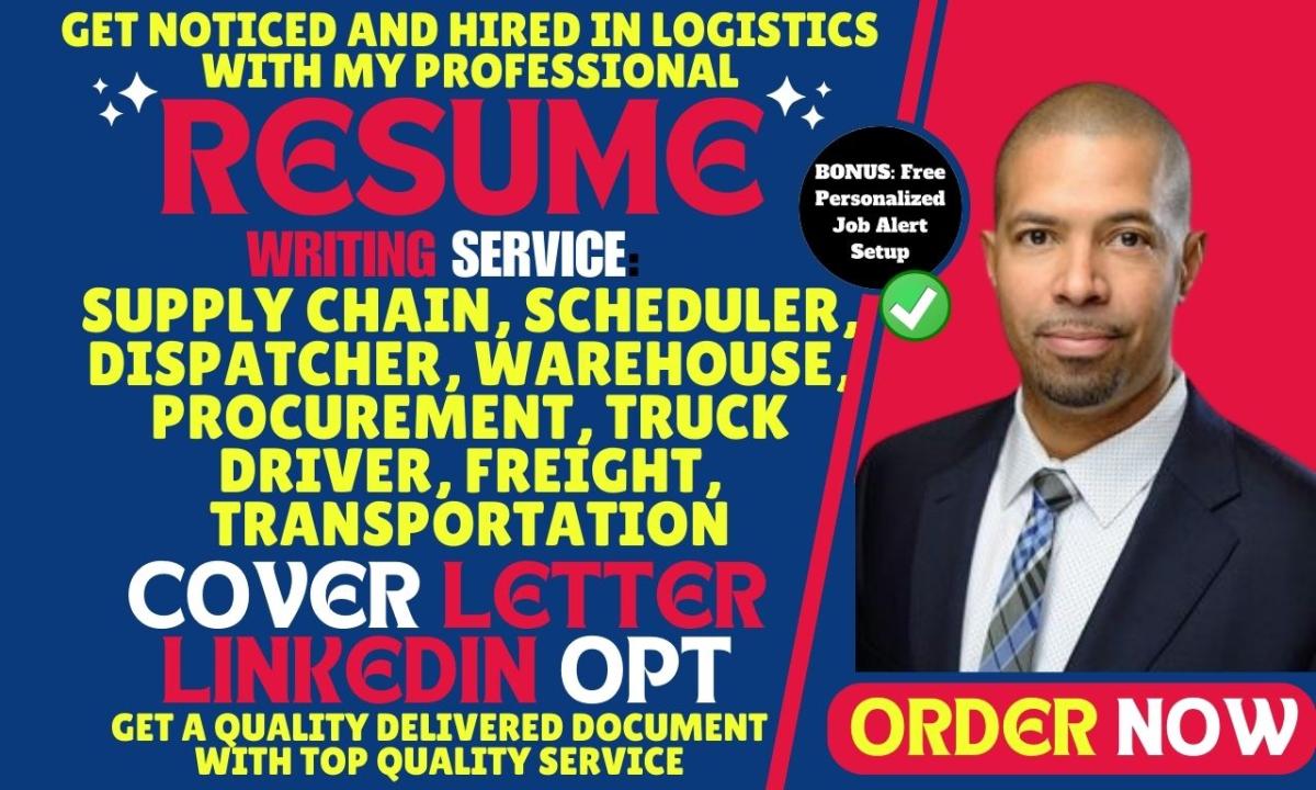 I will write resume for logistics, supply chain, warehouse, procurement, transportation