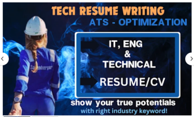I will execute engineering, software engineer, IT, tech resume writing and cover letter