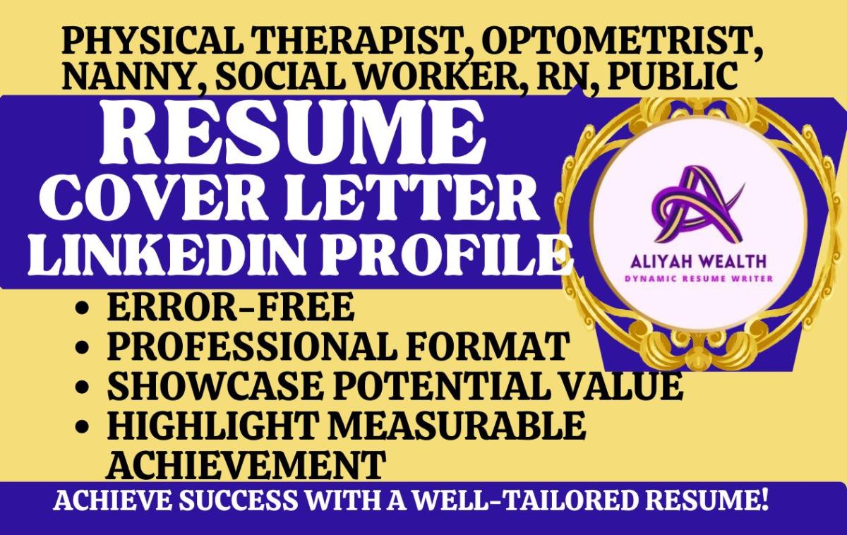 I will do healthcare professional, childcare specialist, pharma, slp, medical resume