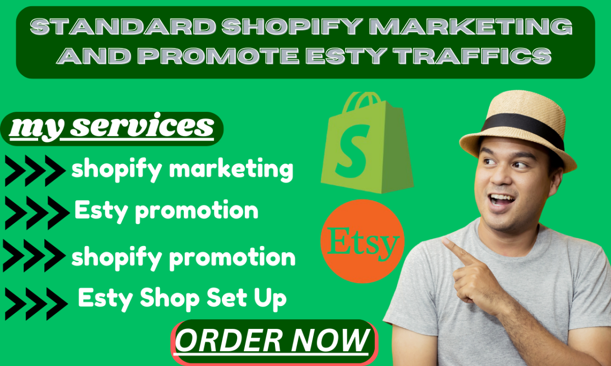 I will do shopify marketing stan store design etsy promotion esty shopify traffic