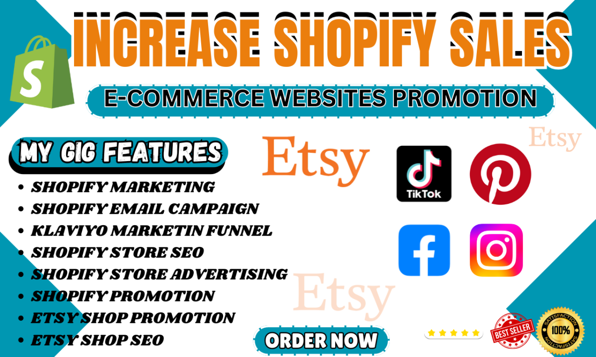 I Will Increase Shopify Sales, Etsy SEO Promotion with Shopify Marketing to Boost Sales