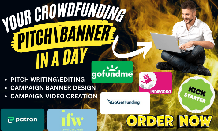 I will create eye catching crowdfunding pitch for Kickstarter, Indiegogo and GoFundMe