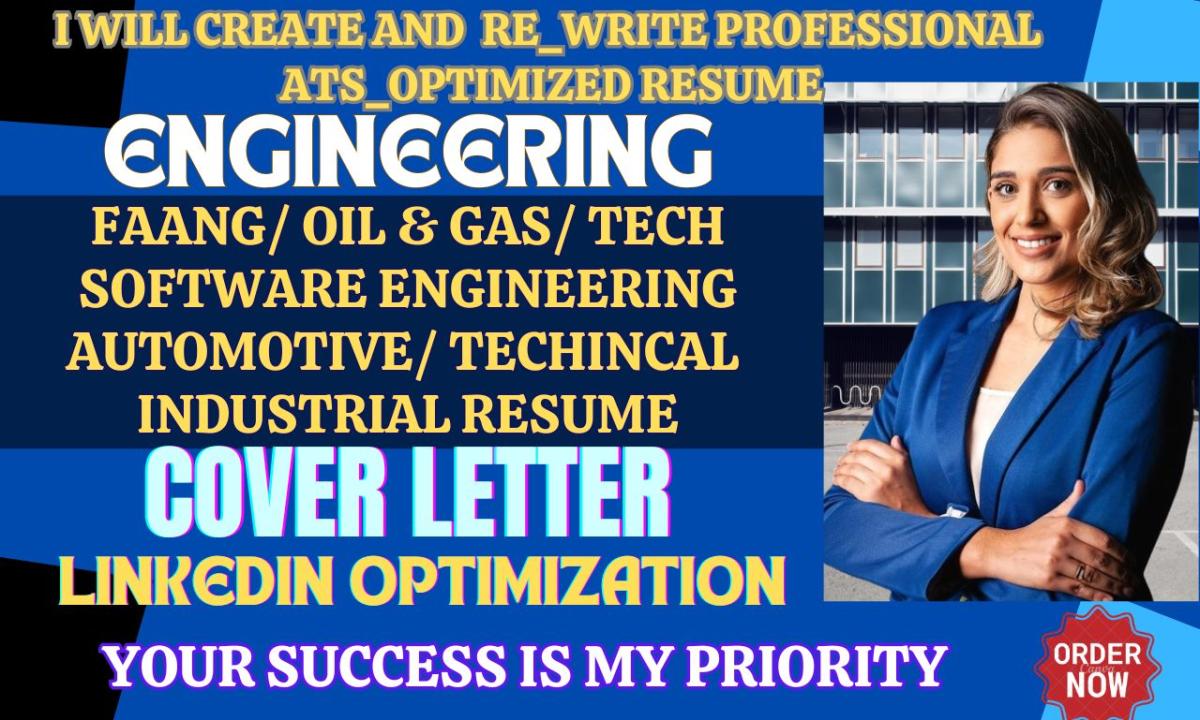 I will write mechatronics, engineering, IT, automotive, technical, and industrial resume