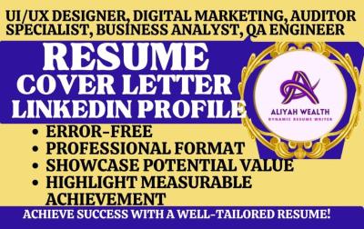 I will do digital marketing, auditor, software development, project coordinator resume