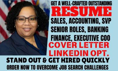 “I create powerful resumes for sales executives, directors, senior leaders, SVPs, CEOs, VIPs, and CTOs”