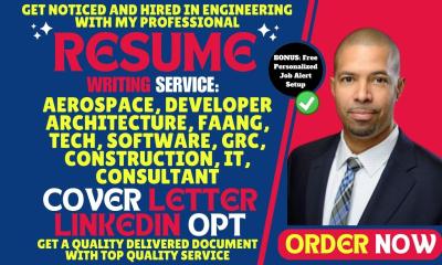 I will write perfect engineering, construction, faang, tech, aerospace, architecture CV