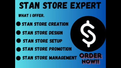 I will do stan store promotion and marketing, stan store design