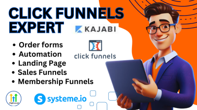 I will build gohighlevel website landing page clickfunnels sales funnel automation